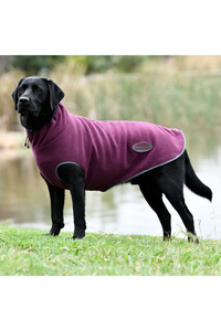 2022 Weatherbeeta Comfitec Fleece Zip Dog Coat 10034570 - Maroon / Grey